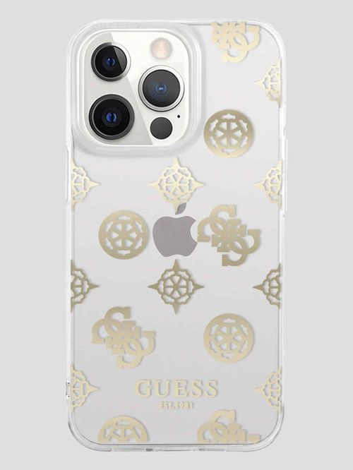 Funda Para Celular iPhone 14 Pro Metálica Guess Peony Charm