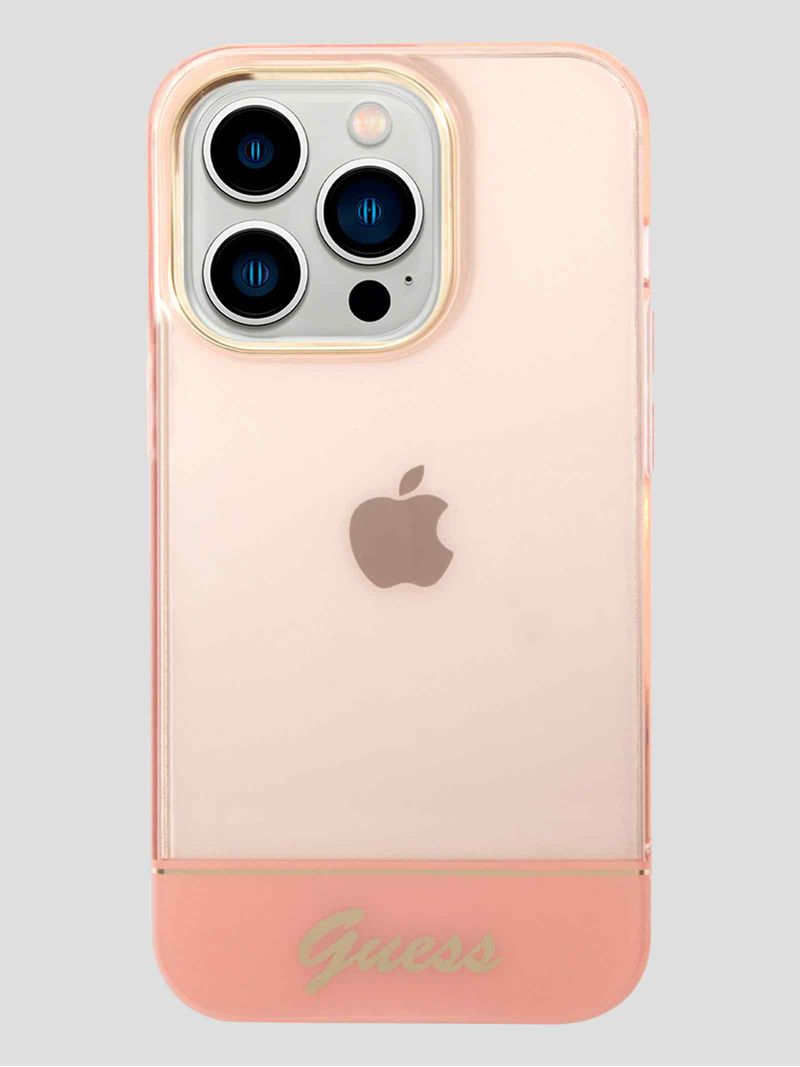 Funda-Para-Celular-iPhone-14-Pro-Rosa-Guess-Translucent-Strap