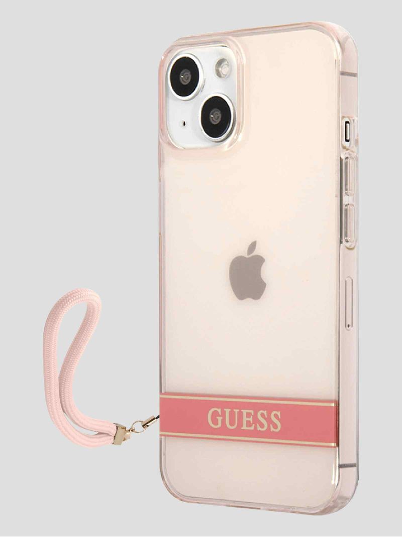 Funda-Para-Celular-iPhone-13-Rosa-Guess-Translucent-Stripe