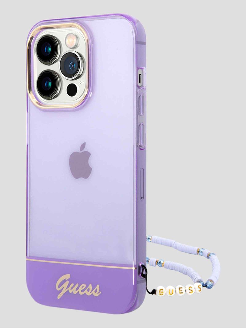 Funda-Para-Celular-iPhone-14-Pro-Max-Morada-Guess-Translucent-Strap