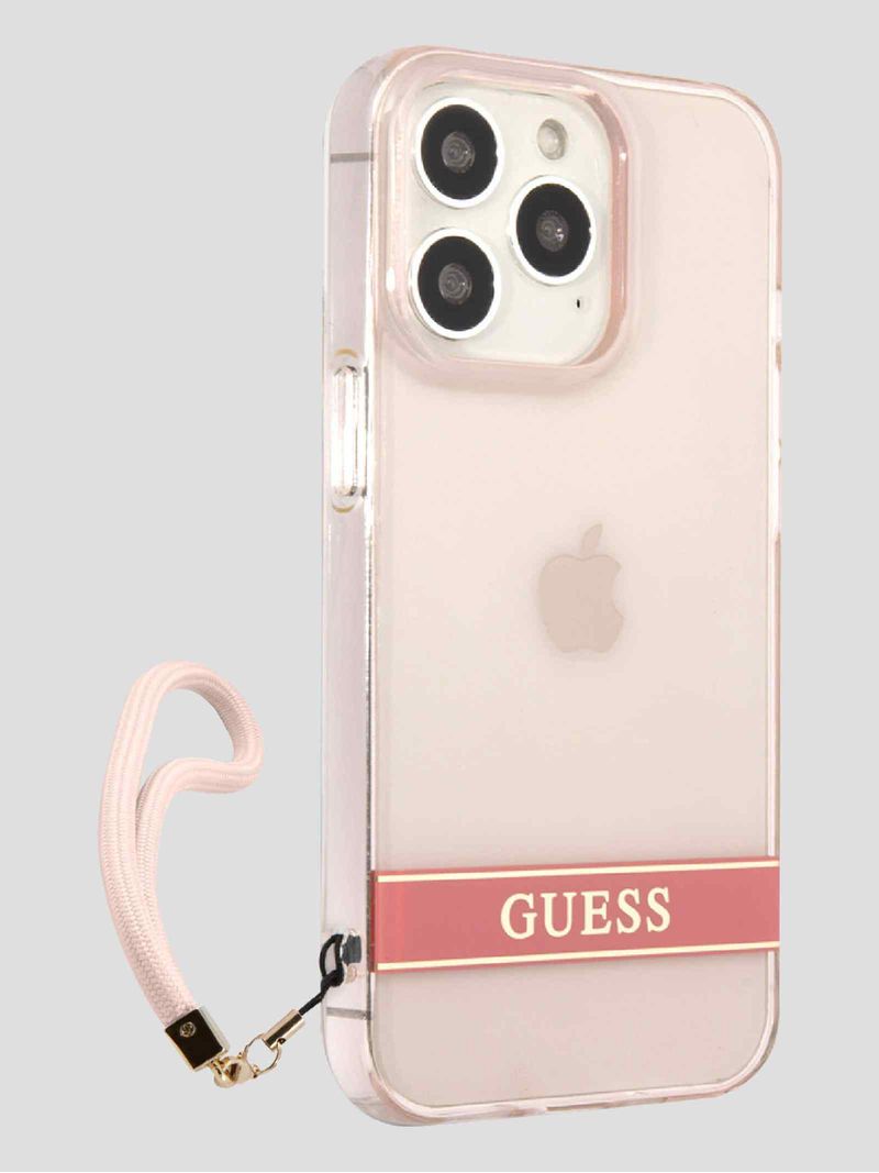 Funda-Para-Celular-iPhone-12-Pro-Max-Rosa-Guess-Translucent-Stripe-