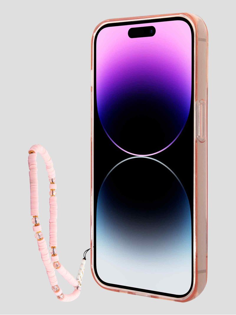 Guess - Funda de teléfono para iPhone 14 Plus en copos de purpurina rosa,  policarbonato y poliuretano termoplástico antiarañazos, funda rígida cómoda