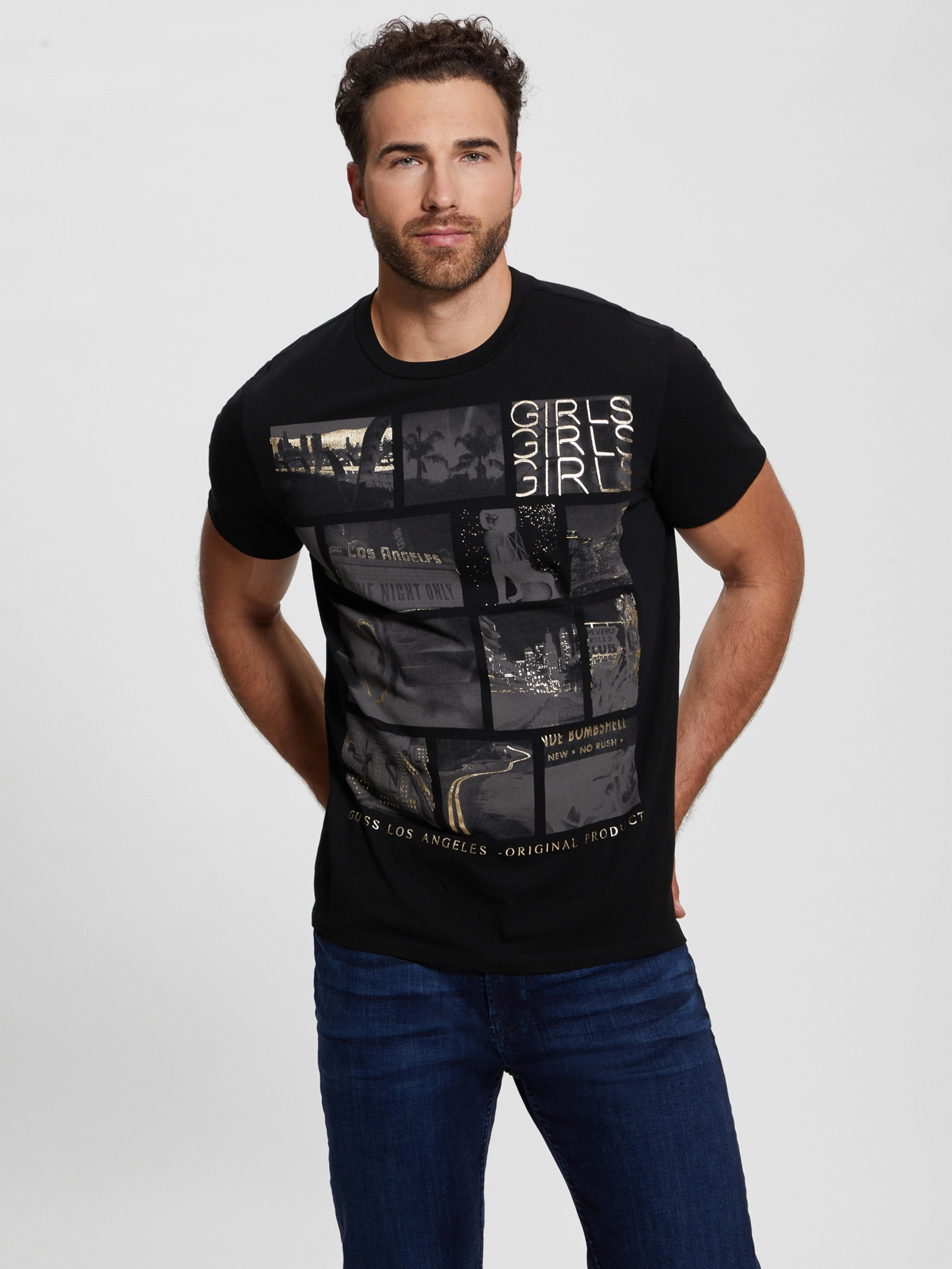 Playera guess best sale hombre negra