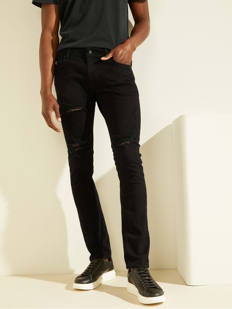 Jeans-Skinny-Negros-Guess-Destroy