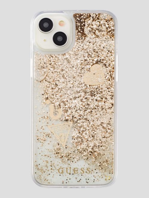 Funda Para Celular iPhone 15 Plus Guess Glitter Gold
