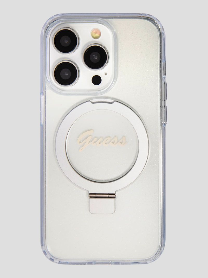 Custodia Rigida GUESS Per IPhone 14 Pro Max - Logo Oro Metallico, Rosa