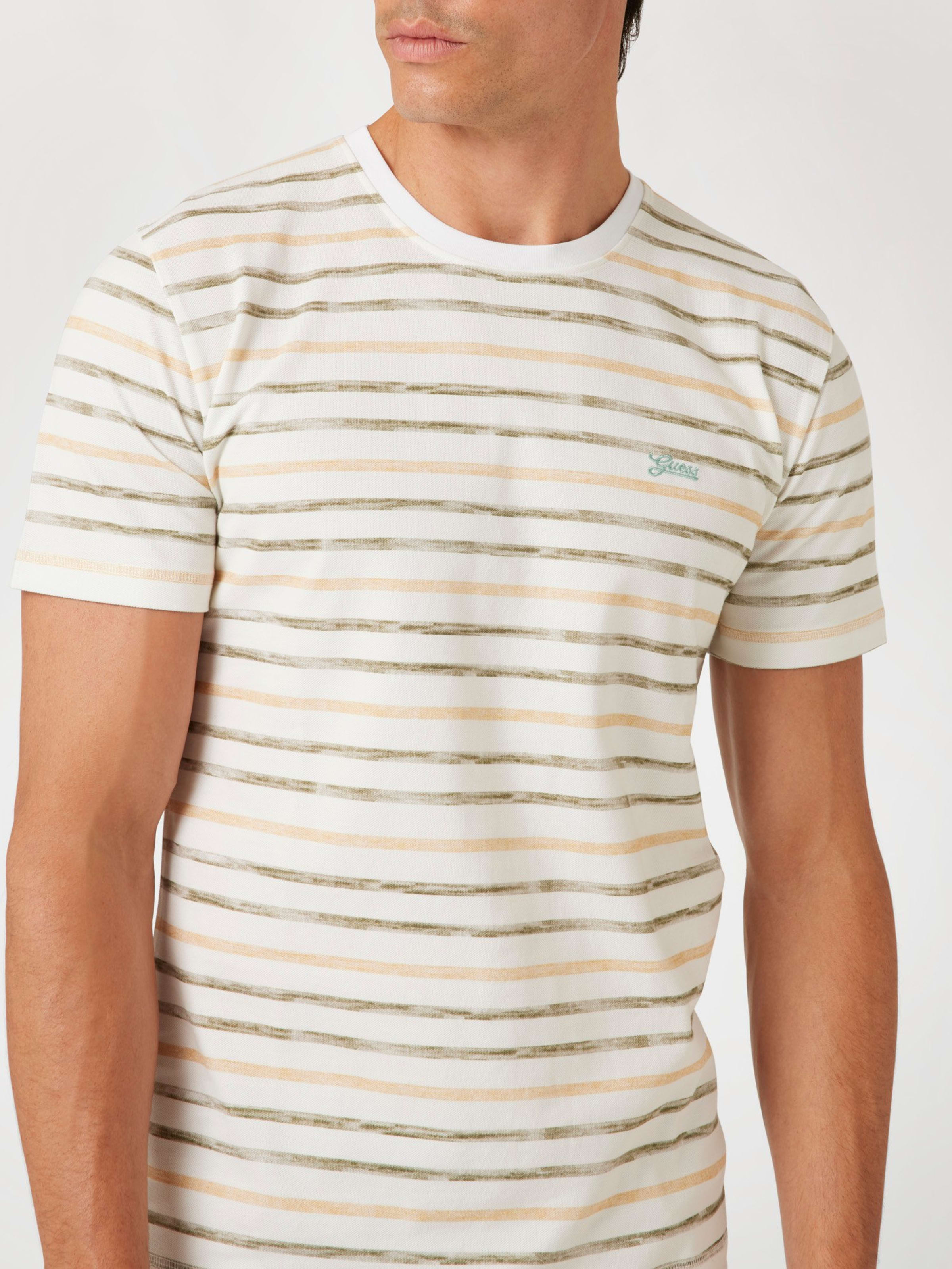 Green striped guess shirt hotsell