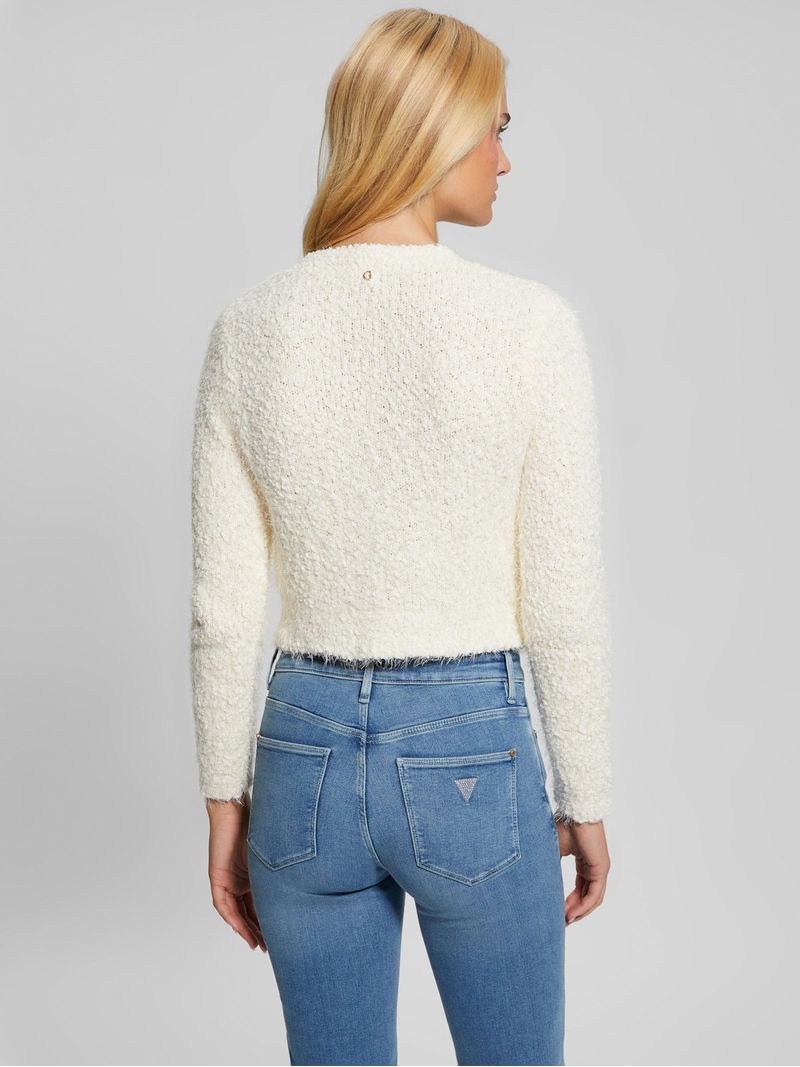 cardigan-guess-boucle-feather