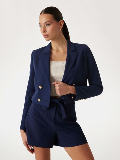 Saco Tipo Blazer Guess Andree Crop
