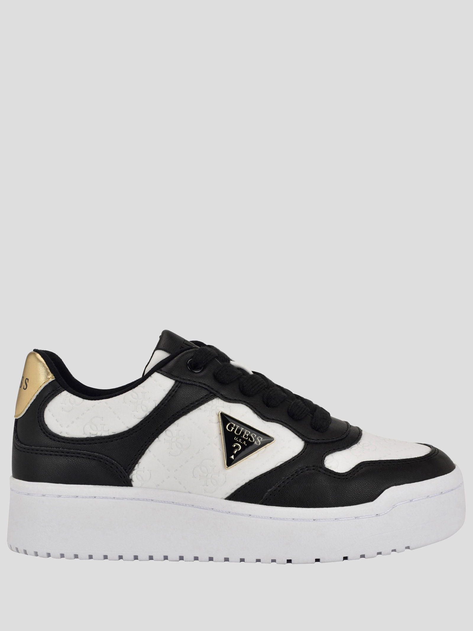 Tenis Guess Blanco Con Negro Elástico Tenis Guess Bota Elastica