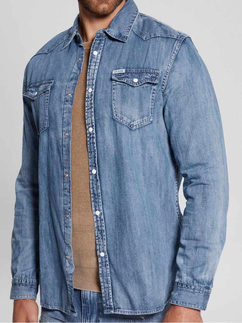 Camisa-Azul-Guess-Truckee